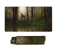 POLOKIMM Xxl Gaming Mouse Pad 40x75cm, Deer By The River Large Desktop Mouse Mat With Non-Slip Rubber Base, Waterproof & Stitched Edges For Gaming/Office