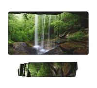 POLOKIMM Xxl Gaming Mouse Pad 40x75cm, Natural Waterfall In The Mountains Large Desktop Mouse Mat With Non-Slip Rubber Base, Waterproof & Stitched Edges For Gaming/Office