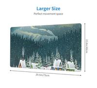 POLOKIMM Xxl Gaming Mouse Pad 40x75cm, Snow Covered Village Town Large Desktop Mouse Mat With Non-Slip Rubber Base, Waterproof & Stitched Edges For Gaming/Office