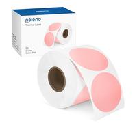 POLONO 2"（50mm） Pink Circle Direct Thermal Labels, Self-Adhesive Thermal Stickers Labels, Thermal Printer Labels for Address, Shipping, DIY Design, QR Code, 750 Labels/Rollo