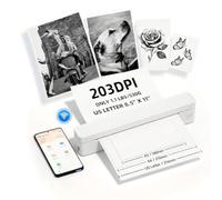 POLONO A10 Portable Thermal Printer, Wireless Mobile Printer, for Home Office Travel, Compatible with Smartphone Laptop.Includes 10 sheets of thermal paper.White/Black