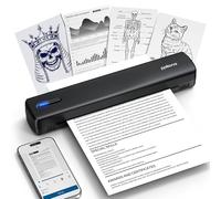 POLONO Inkless A4 Portable Wireless Thermal Travel Printer, Black | Bluetooth Link, 20 Sheets 8.5"x11" US Letter, Compatible iOS, Android, Laptop & Smart AI APP, Perfect for office