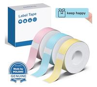 POLONO P31S Label Maker Tape, Adapted Label Print Paper, 14x40mm(0.55"x1.57"), Standard Laminated Self-Adhesive Label Tape, Thermal Label Maker Tape Refill for Home Office, 540 Labels,Pink/Blue/Yellow