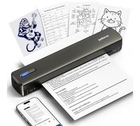 POLONO Portable Printer Wireless for Travel, D810 Bluethooth Thermal Printer Support for 8.5"x11" US Letter, Inkless Printer Compatible with iOS, Android, Laptop for Office, Car and Home, Bright Black