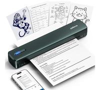 POLONO Portable Printer Wireless for Travel, D810 Bluethooth Thermal Printer Support for 8.5"x11" US Letter, Inkless Printer Compatible with iOS, Android, Laptop for Office, Car and Home, Matte Black