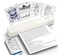 POLONO Portable Printer Wireless for Travel, D810 Bluetooth Thermal Printer A4 Support for 8.5"x11" US Letter, Inkless Printer Compatible with iOS, Android, Laptop for Office, Car and Home,white