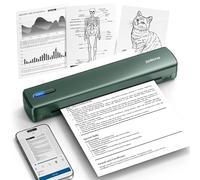 POLONO Portable Printer Wireless for Travel, D810 Bluetooth Thermal Printer Support for 8.5"x11"US Letter, Inkless Printer Compatible with iOS, Android, Smart AI APP, Laptop for Office, Blackish Green