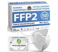 Polonord Adeste 50 White FFP2 Masks NR D CE Certif. | Single Sealed Pouches