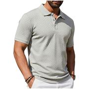 Polos Shirt Men Short Sleeve Golf Polos Shirts Summer Solid Color Button-Up Turndown Collar Henley Shirt Oversized Ice-Silk Seamless Sweat-wicking Elastic Blouses Tops Casual Slim Fit Tops S-5XL