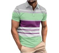 Polos Shirts for Men Adult Summer Short Sleeve Collared Contrast Shirt Coloc Block Tops Fropnt Pockets Tee Shirt Lightweight Vacation Tops