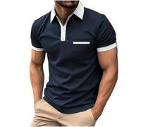 Polos Shirts for Men Adult UK Sale Clearance Short Sleeve Casual Work Polos Shirts Regular Fit Golf Tennis T-Shirt Collared Tops Breathable Summer Contrasting Colors Gym T Shirts Zip-Up Tees Blouse