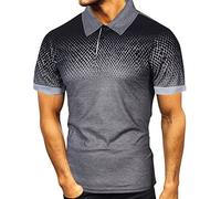 Polos Shirts for Men Adult UK Sale Clearance Summer Short Sleeve Golf Tops Polka Dots Gradient Printed T Shirts Slim Fit Shirts Breathable Casual Work Sports Golf Polos Shirts Turn-Down Collar Blouse