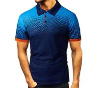 Polos Shirts for Men Adult UK Sale Clearance Summer Short Sleeve Golf Tops Polka Dots Gradient Printed T Shirts Slim Fit Shirts Breathable Casual Work Sports Golf Polos Shirts Turn-Down Collar Blouse