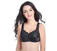 Polreta Seamless Post-Surgery Bra for Women, Pocket Mastectomy Bras for Breast Prosthesis with Cotton Breast Forms Set, Black, 38