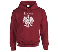 POLSKA EAGLE - POLISH POLAND FLAG PRIDE - Pullover Hoodie, Maroon, L