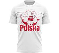 Polska Football Flag Mens T Shirt, Polish Soccer Gifts for Dad or Grandad, Poland Football Supporters Tee 2022, L, White