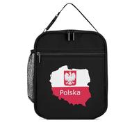 Polska Poland Eagle Flag Polish Reusable Lunch Bag Insulated Lunch Box Portable Cooler Bags for Men Women