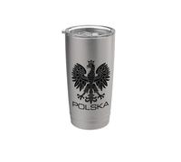 Polska Poland Eagle Symbol Flag Polish Crest Emblem Stainless Steel Insulated Tumbler