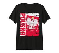 Polska Poland Flag Pride Eagle Polish Roots Premium T-Shirt