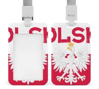 Polska Poland Polish Flag Funny ID Badge Holder with Lanyard Name Card Holders for Work Nurse Teacher