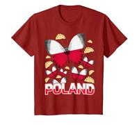 Polska Polish Ideas for Kids with Poland Flag & Pierogi T-Shirt, Youth, Cranberry Red, 2T