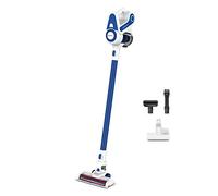 Polti Forzaspira Slim SR90B_Plus, Rechargeable Cordless Electric Broom, Handheld Vacuum, Cyclonic Technology, 40 Minutes of Autonomy, Vertical Parking, with 3 Accessories, White/Blue