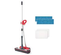 Polti Moppy floor cleaner with steam, cordless, for all kinds of floors and vertical washable surfaces. Red