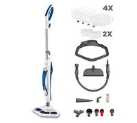 Polti Vaporetto SV460_DOUBLE Steam Mop with Handheld Cleaner, 17 Accessories, Kills and Eliminates 99.9% * of Viruses, Germs and Bacteria, White/Blue, PTGB0086