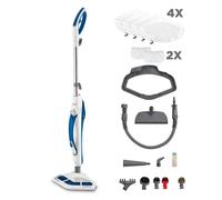 Polti Vaporetto SV460_DOUBLE Steam Mop with Handheld Cleaner, 17 Accessories, Kills and Eliminates 99.9% * of Viruses, Germs and Bacteria, White/Blue,