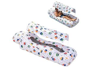 Poltrona Gonfiabile Da Aria, Sofà Gonfiabile Da Spiaggia Con Parasol, Sdraio Portatile Con Vano Integrato, per Viaggio Vacanza Campeggio Mare Escursioni Picnic Giardino