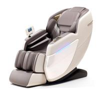 Poltrona Massaggiante Per Tutto Il Corpo Con Percorso Di Massaggio A Tracciato L Con Digitopressione 4D, Dotata Di Funzione Di Riscaldamento Lombare Per USO Domestico(Beige)