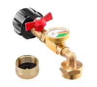 Poludatly 1 Lb Propane Refill Elbow Adapter, Propane Refill Adapter with Gauge and Valve, QCC1 Propane Transfer Adapter, 90 Degrees Propane Refill Pressure Adapter