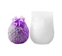 Poludatly Easter Egg Rabbits Molds, Silicone Easter Bunny Candle, Egg Butterfly Soap Mould, Handmade Egg Shaped Mold, Soy Wax Candle Art Moulds (Candles are Not Included)