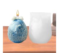 Poludatly Easter Egg Rabbits Molds, Silicone Easter Bunny Candle, Egg Butterfly Soap Mould, Handmade Egg Shaped Mold, Soy Wax Candle Art Moulds (Candles are Not Included)