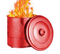 Poludatly Paper Burner, Stainless Steel Paper Burn Bucket, Auspicious Rituals Barrel with Carry Handle for Ancestor Money Debris Wood Trash Leaves