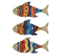 Poludatly Wooden Fish Wall Decor | Wood Tropical Theme Fish Wall Art | Tropical Series Ornament Rustic Coastal Art for Pool Area Lake House Outdoor Beach House Bedroom Lakehouse Cottage School