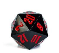 Poludie D20 Single Dice 55mm, 20 Sided DND Dice, Giant D20 D&D Polyhedral Dice Large D20 for Dungeons and Dragons, RPG, MTG Table Games (Black)…