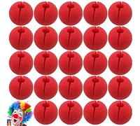 Poluka 24Pcs Red Clown Nose Foam Circus Comic Nose for Kids&Adults Role Cosplay Costume Trick Party Supplies Halloween Photo Prop Party Favors