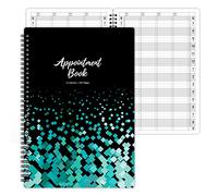 Poluma Appointment Book - Salon Appointment Book, 11.5" x 4.7", 4 Columns, Undated, 6 AM - 9 PM, Twin-Wire Binding, 200 Pages, Appointment Book 2022 for Hair Stylist - Black