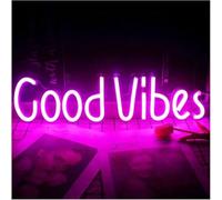 Polvane Neon Sign Colorful Letters Interior Lighting Neon Sign for Decoration, Wall Lamp for Bedroom(Pink)