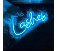 Polvane Neon Sign for neon Lamp for Powered Lashes LED Beauty Salon Handmade Eyelash Light Wall Decor Nail(Blue)