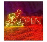 Polvane Neon Sign Neon Light Decoration Open Restaurant for neon Sign Brightness Adjustable LED 40cmx24cm(D)