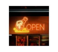 Polvane Neon Sign Neon Light Decoration Open Restaurant for neon Sign Brightness Adjustable LED 40cmx24cm(F)