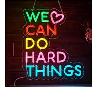 Polvane Neon Sign Soothing Ambiance Neon Sign Lamp Powered by, Lettera We Can Do Hard Things, Lights
