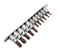 POLXLMOFXO 11Pcs T10-T60 3/8" 1/4" Star Hexagonal Torx Bit Socket Kit Chrome Vanadium Steel Hex Wrenches Nut Driver Drill Sleeve Tool(A)