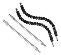 POLXLMOFXO 2Pcs Black + Silver Flexible Extenser Screwdriver Bit Holder Magnetic Extention Hex Shaft Screw Drill Connection Tip(4Pcs Black Silver)