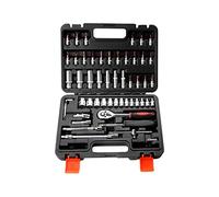 POLXLMOFXO 53-Piece 1/4 Socket Set For Home Car Automobile Bike Mechanic Projects Repair Household Garage Trunk With Storage Case