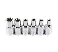 POLXLMOFXO 6Pcs 1/4" Ratchet Socket Set Torque Wrench Torx Star Female Adapter E Driver Joint Hand Tools E4 E5 E6 E7 E8 E10
