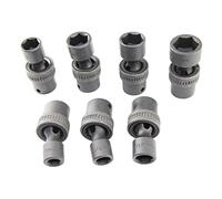 POLXLMOFXO 7 PCS 3/8 Inch Drive 6 Point CRV Swivel Impact Socket Set More Directions To Repair Vehicle Tools Metric 10-19mm