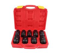 POLXLMOFXO 9Pcs 1/2" Inch Drive Axle Hub Nut Hex Socket Set 29mm 30mm 31mm 32mm 33mm 34mm 35mm 36mm 38mm Tool